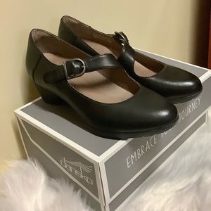 Dansko Black Dianne Aniline Leather Mary Jane NIB